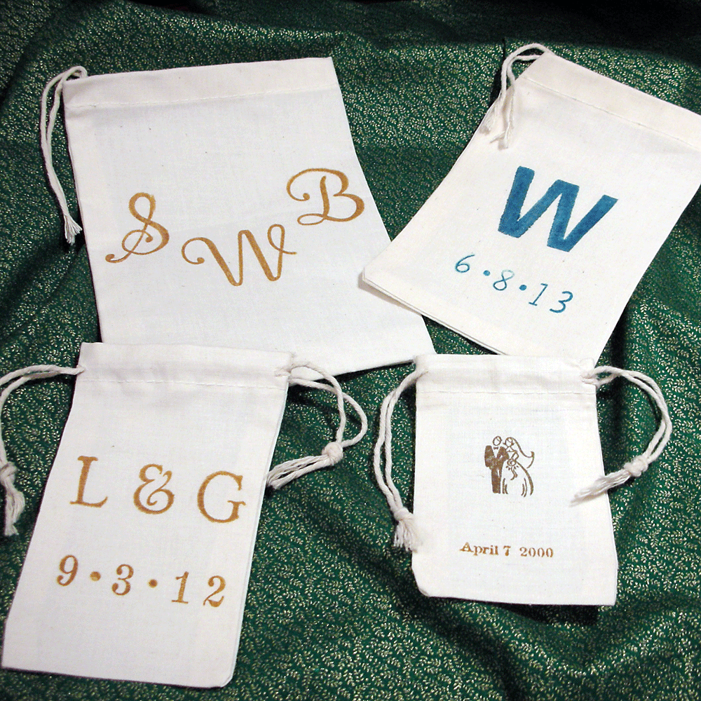 Wedding favor bags - customized with monogram & dates